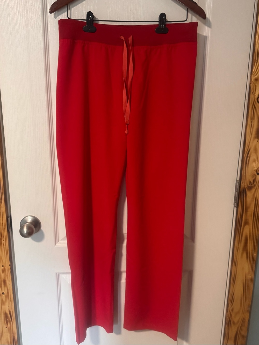 Figs High-Rise Red Wide-Leg Scrub Pants